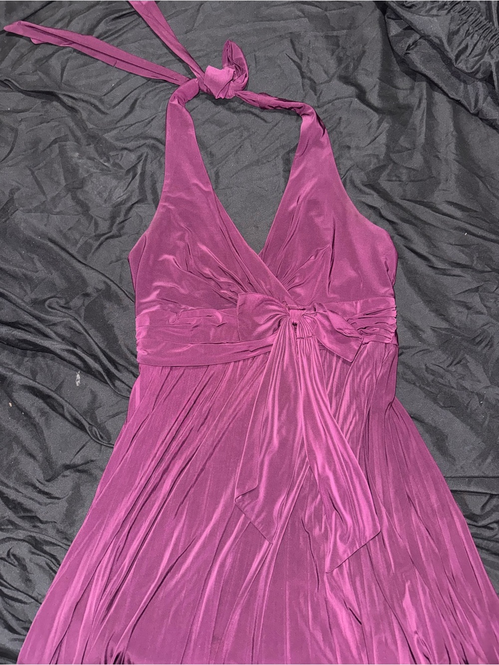 Vintage Y2k  DOLLAR Asymmetrical Plum Halter Dress Size L